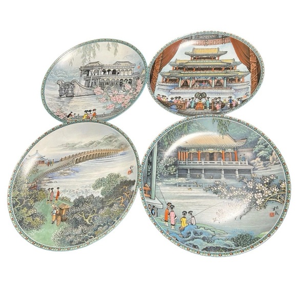 Imperial Porcelain Other - Set Of 4 Imperial Jingdezhen Porcelain Chinese Scenic Collector Plates ‘88-‘89